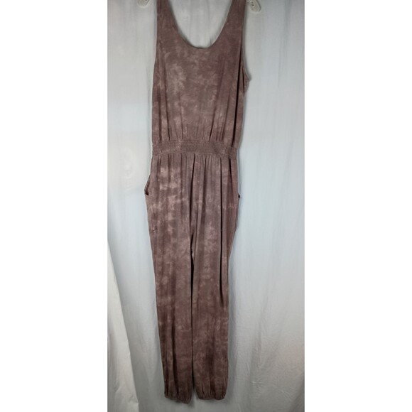 Aerie Mauve Brown Tie-dye Jumpsuit Size Large Comfy Loungewear Casual Bohemian - Picture 8 of 11
